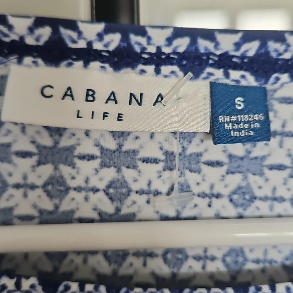 Cabana Life Navy & White Long Sleeve Shift Dress NWT | Size Small - Picture 2 of 8